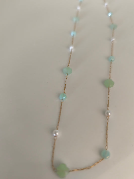Collier zoé pierre et perles
