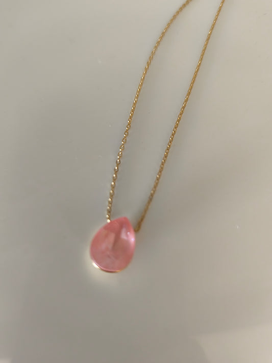 Collier Julia avec cristaux  rose