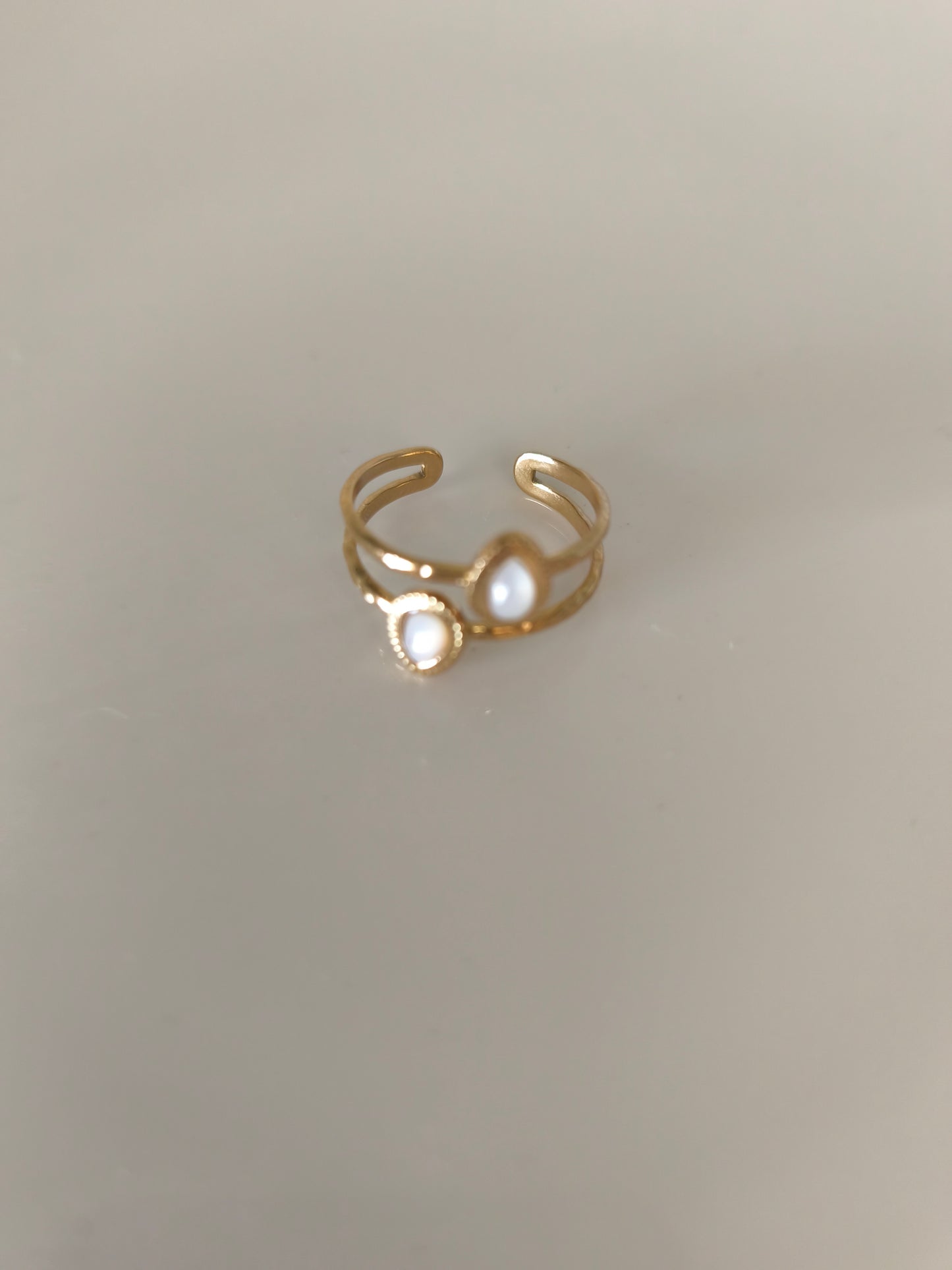 Bague soleil deux pierres naturelles